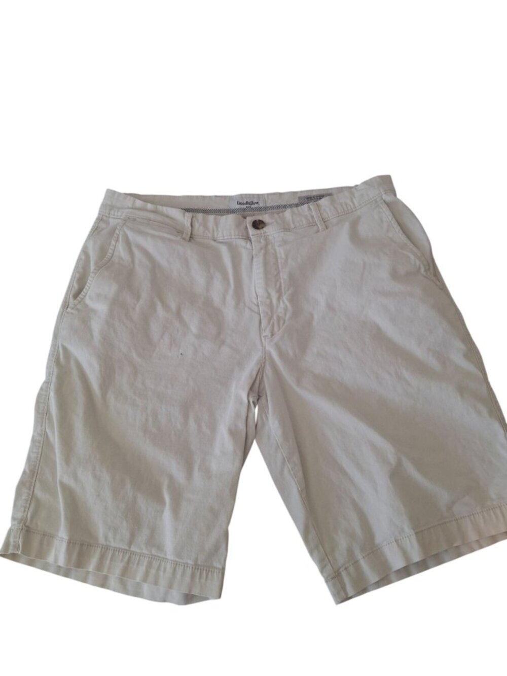 Goodfellow & Co Linden Shorts Mens 34 Cream Khaki 10.5" Chino Stretch Preppy